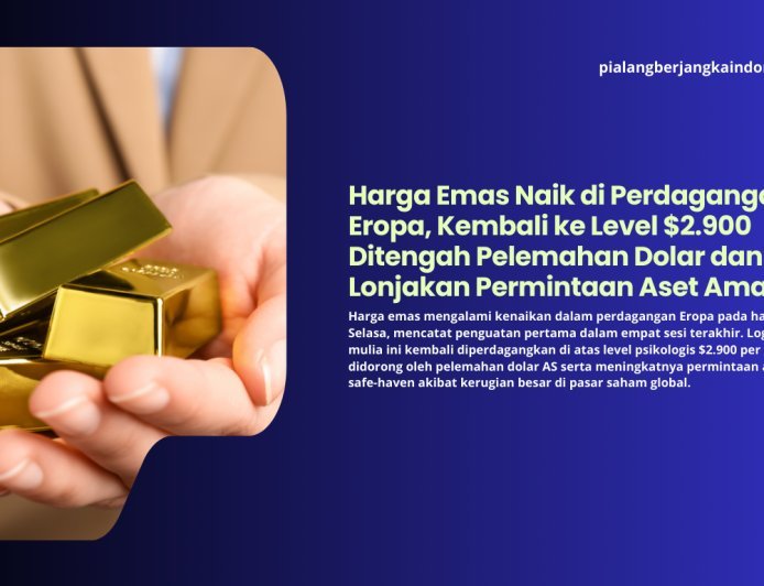 Harga Emas Naik di Perdagangan Eropa, Kembali ke Level $2.900 Ditengah Pelemahan Dolar dan Lonjakan Permintaan Aset Aman